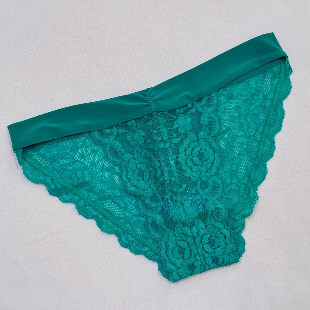 Intimately Free People Essential Lace Undies XS Emerald Green Sexy Lingerie